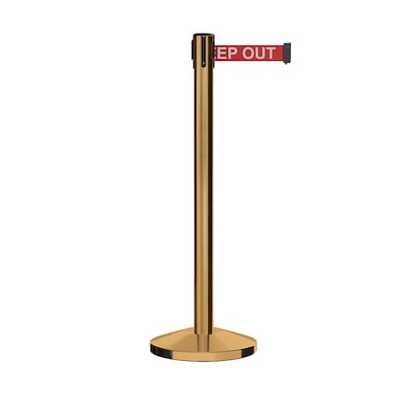 Montour Line Stanchion Belt Barrier Sat.Brass Post 13ft. RDang.Belt ES400-SB-DANGERW-130